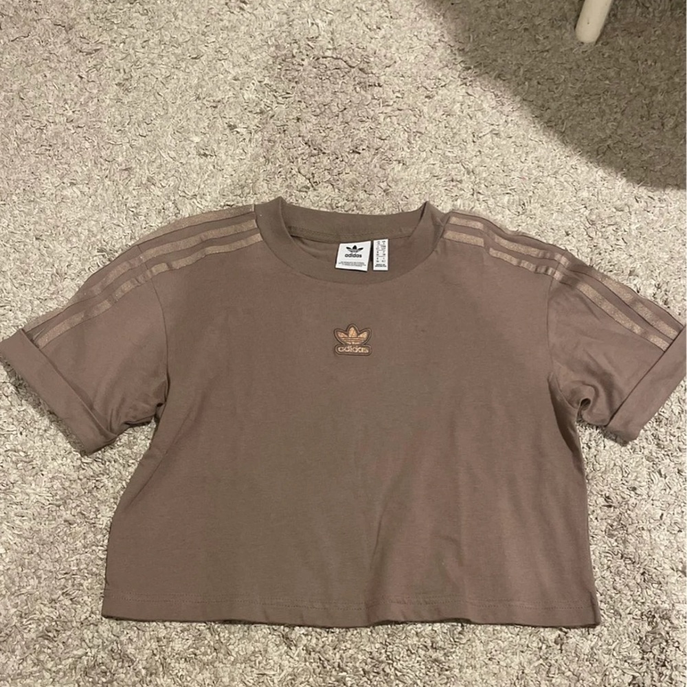 Brown adidas crop top